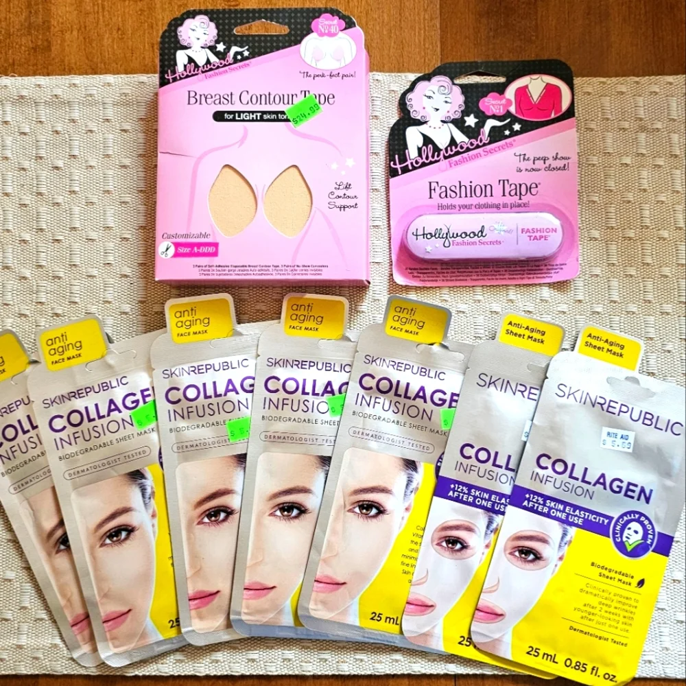 Skin Republic Collagen Infusion Face Masks and Hollywood Fashion Set